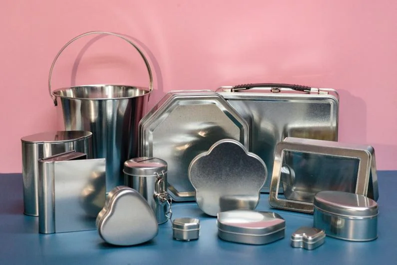 Silver Decorative Tin Box