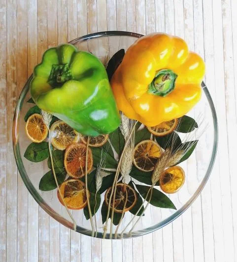 Round Bowl with Oranges