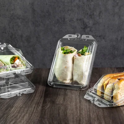 Tamper-Evident Sandwich and Wrap Wedge Containers