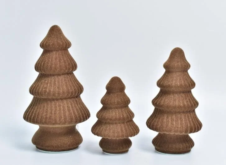Flocked Glass Christmas Tree