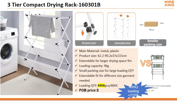 3 Tier Compact Drying Rack