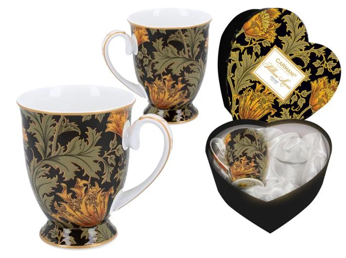 William Morris Heart Box Set of 2 Mugs