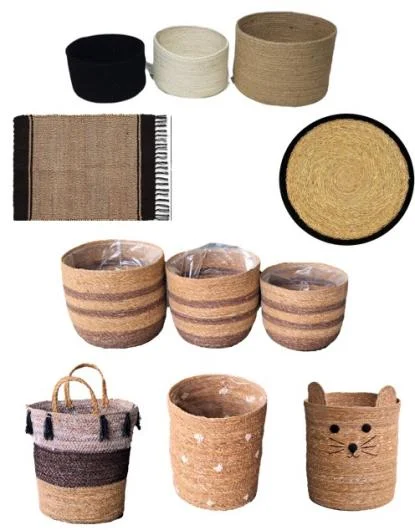 Natural Basketry Rugs Mat and Plant Pot