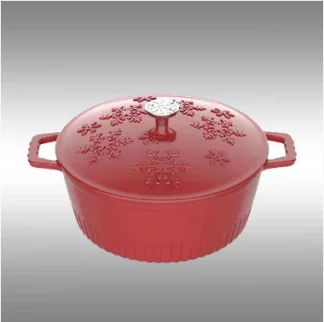 Snowflake Enameled Cast Iron Pot