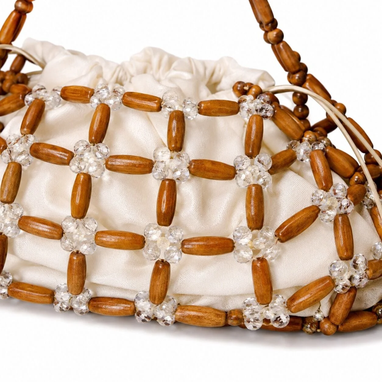 Sylva Nacre Handmade Wood Crystal Shoulder Bag