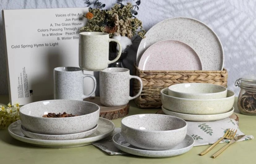 Rustic Speckled Porcelain Dinnerware Set