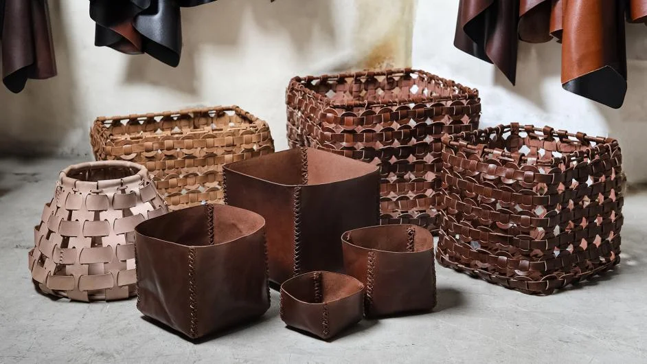 Leather Storage Baskets