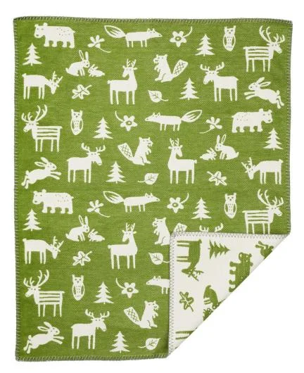Klippan Forest Green Cotton Blanket 2423-01