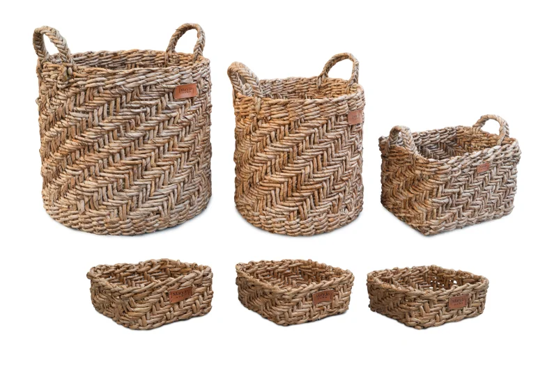 Banana Bark Bread Basket Set of 6
