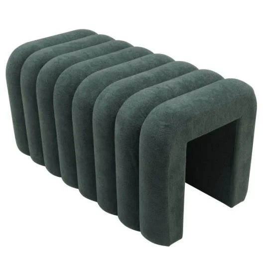 Channeled Upholstered Stool