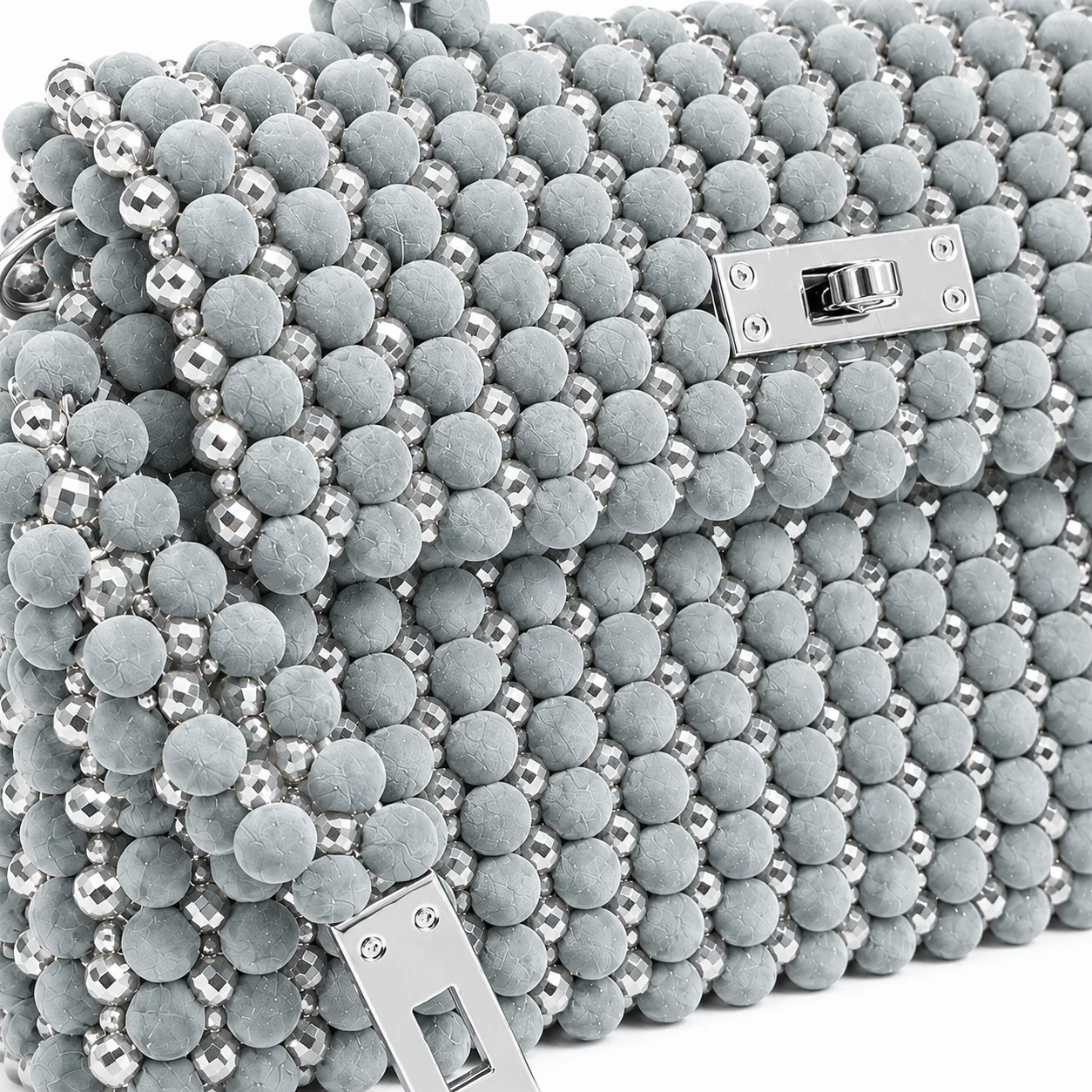 Velis Diamond Handmade Velvet Bead Handbag