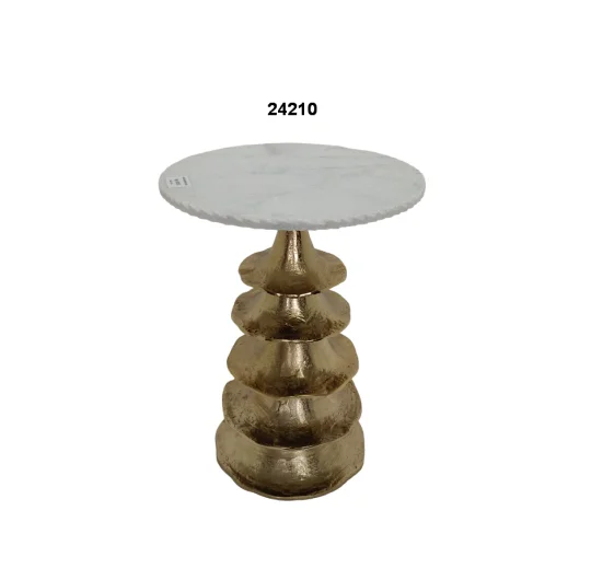 Cast Aluminum Table with Marble Top