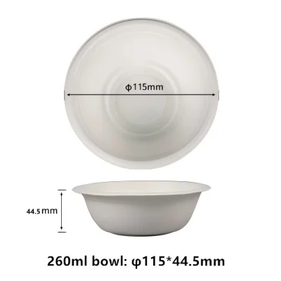 260ml Compostable Bagasse Soup Bowls