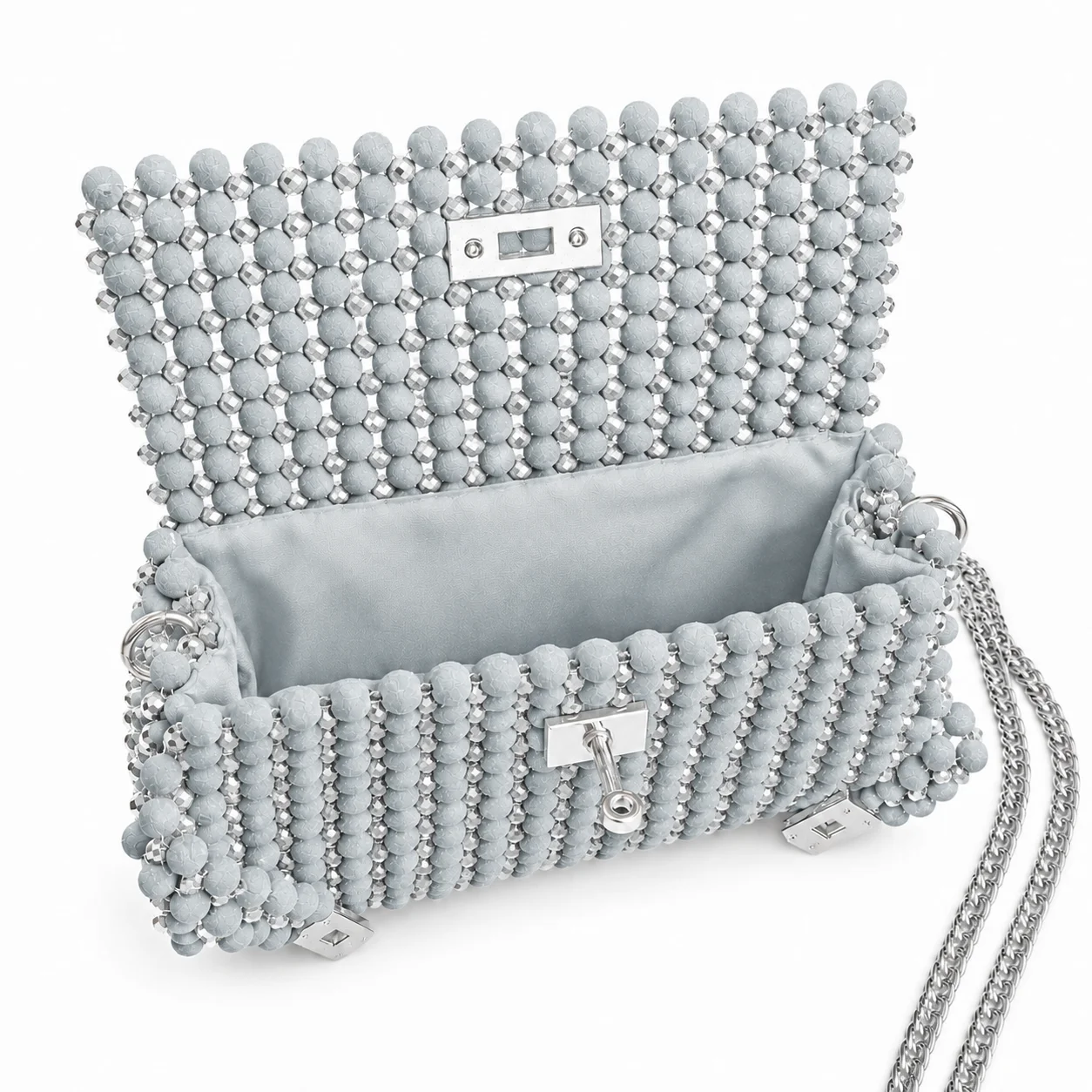 Velis Diamond Handmade Velvet Bead Handbag
