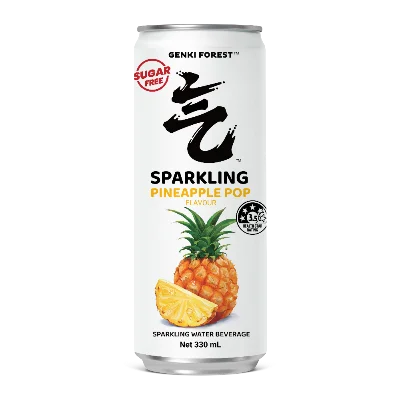 7. Genki Forest Sparkling Water Beverage - Pineapple Pop Flavour 330ml