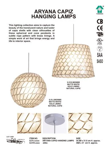 Aryana Capiz Hanging Lamps