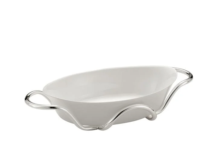 Baking Dish with Silver Plated Tray