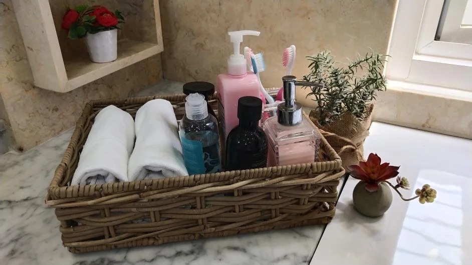 Wicker Rattan Storage Bath Basket