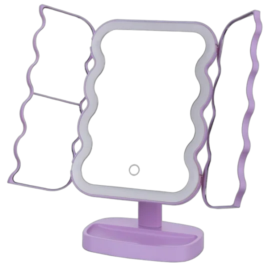 Wave Shape Tri-Fold Mirror