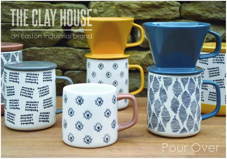 Pour Over Stoneware Mugs and Drip Filters