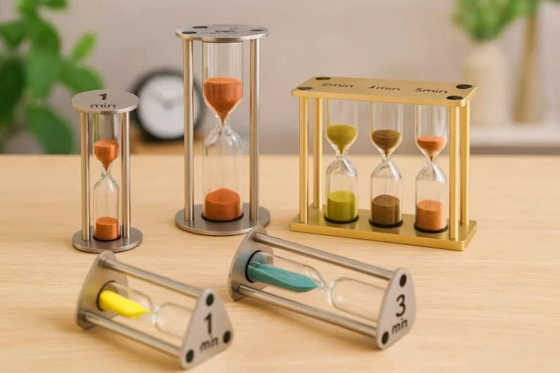 8100314 Glass Sand Timer with Metal Frame