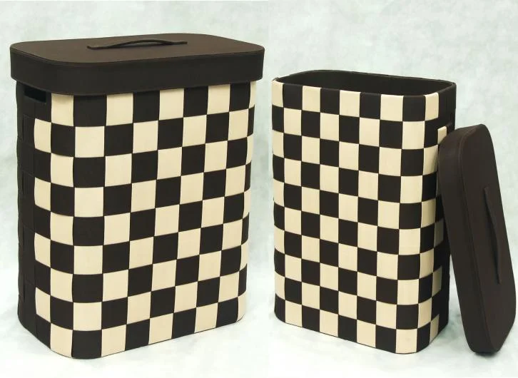 Checker Weave Laundry Hamper Set