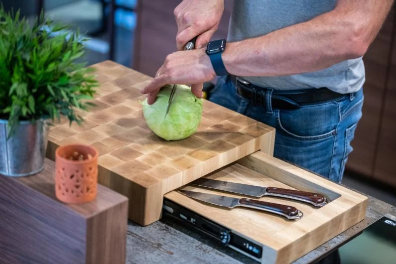 End Grain Hornbeam Barbecue Butcher Block
