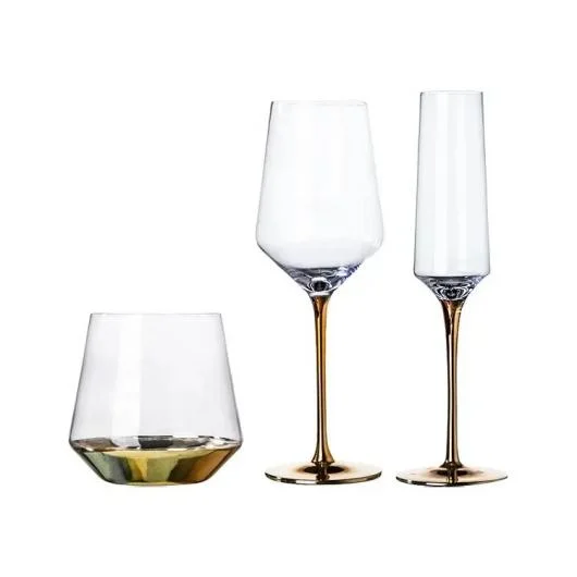 Creative Clear Gold Electroplated Goblet Glass