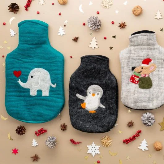 100 Percent Wool Felt Hot Water Bottle Cover