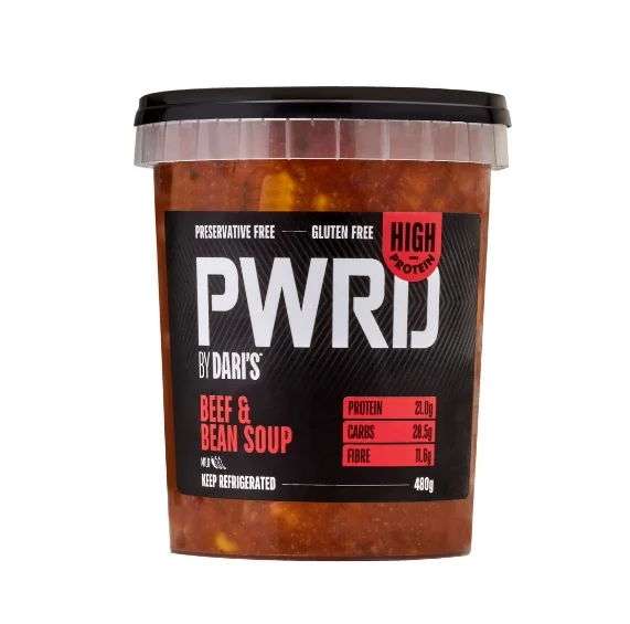 PWRD Rind- und Bohnensuppe mit hohem Proteingehalt