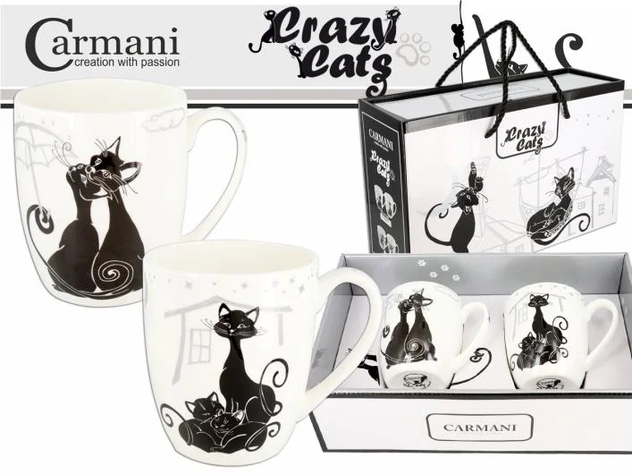 Crazy Cats Set of 2 Mugs