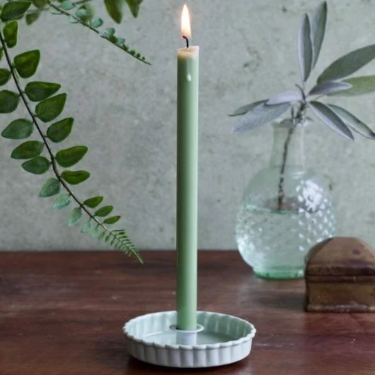 Mint Green Enamel Candle Holder