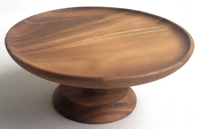Support à gâteau en bois multifonction et plateau de service