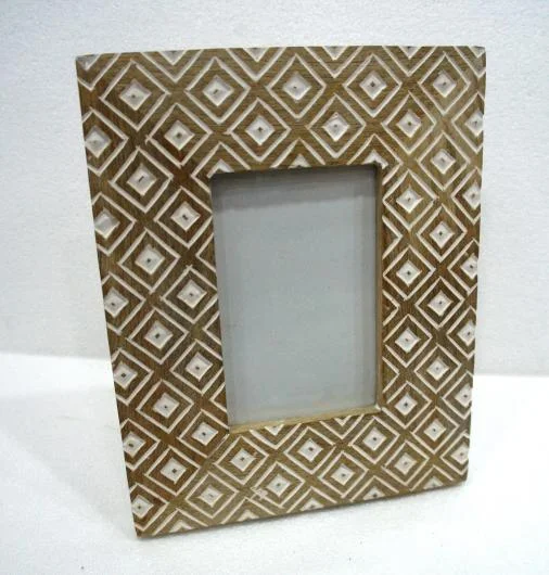 White Natural Wooden Photo Frame