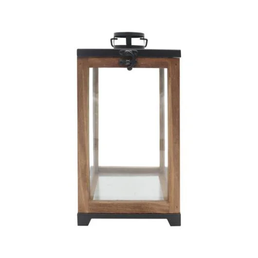 Wooden Lantern with Flameless Candle