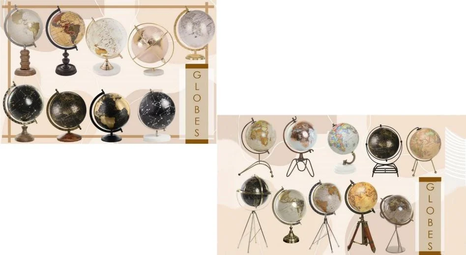 Decorative Globes Wood Home Decor