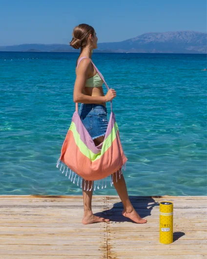 Neon Two-in-One Beach Towel and Bag
