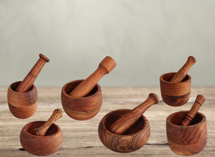 Wooden Mortar and Pestle