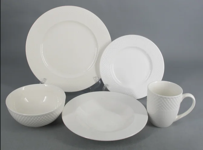 Embossed Porcelain Dinner Set