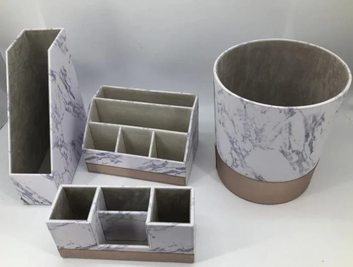 Marble PU Rose Gold Workspace Accessories