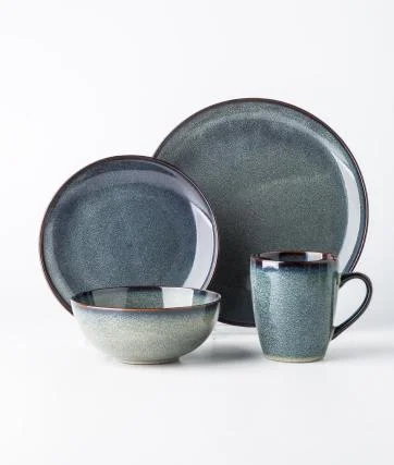 Juego de vajilla de cerámica Glaze de 4 piezas