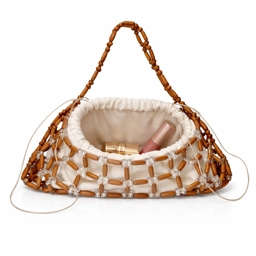 Sylva Nacre Handmade Wood Crystal Shoulder Bag