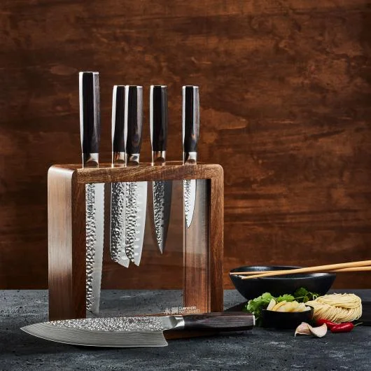 Cuisine::pro Damashiro EMPEROR Mokuzai Knife Block