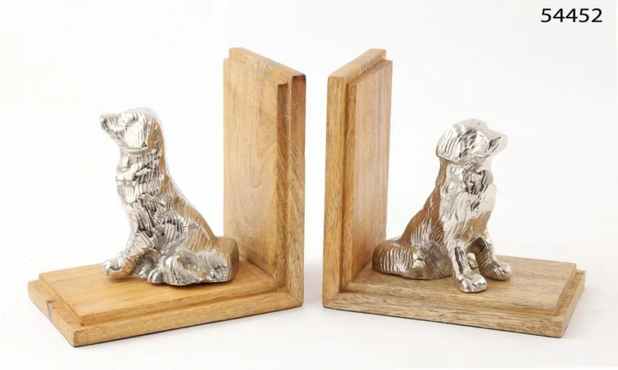 Dog Bookends Aluminum Decor