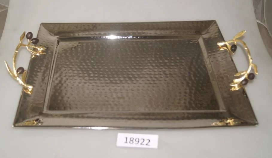 Metal Tray with Black Makoi Handle