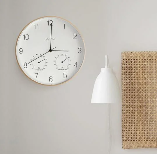 Aluminium Wall Clock with Thermometer Hygrometer 1