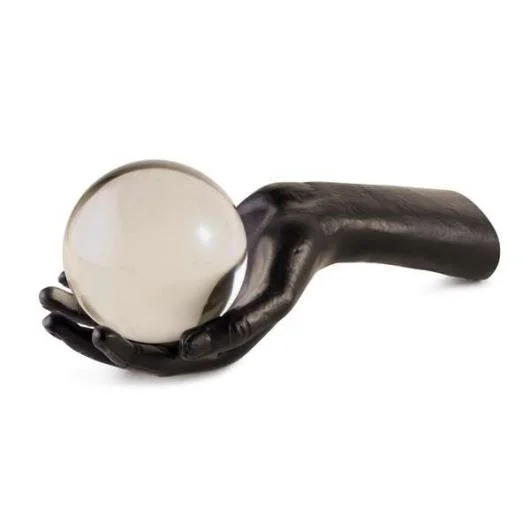 Matte Black Hand with Crystal Ball