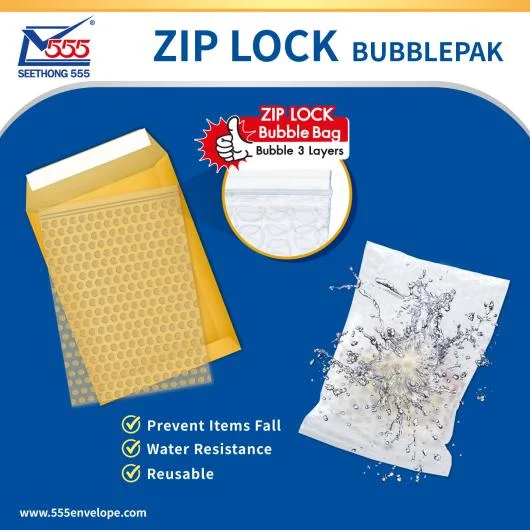 Ziplock Bubble Mailing Envelope