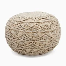 Macrame Pouf Ottoman