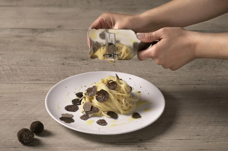Stainless Steel and Olive Wood Truffle Slicer
